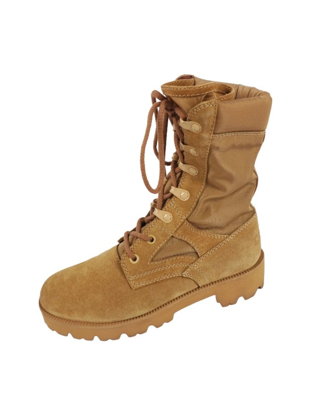 Celine Boots Combat Lace-up Shoes Suede Fabric Beige